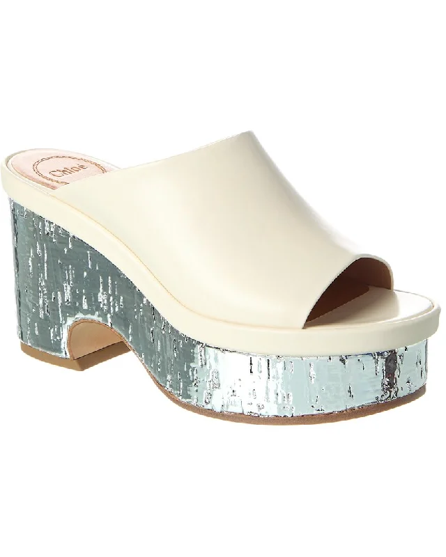 Chloé Oli Leather Wedge Sandal