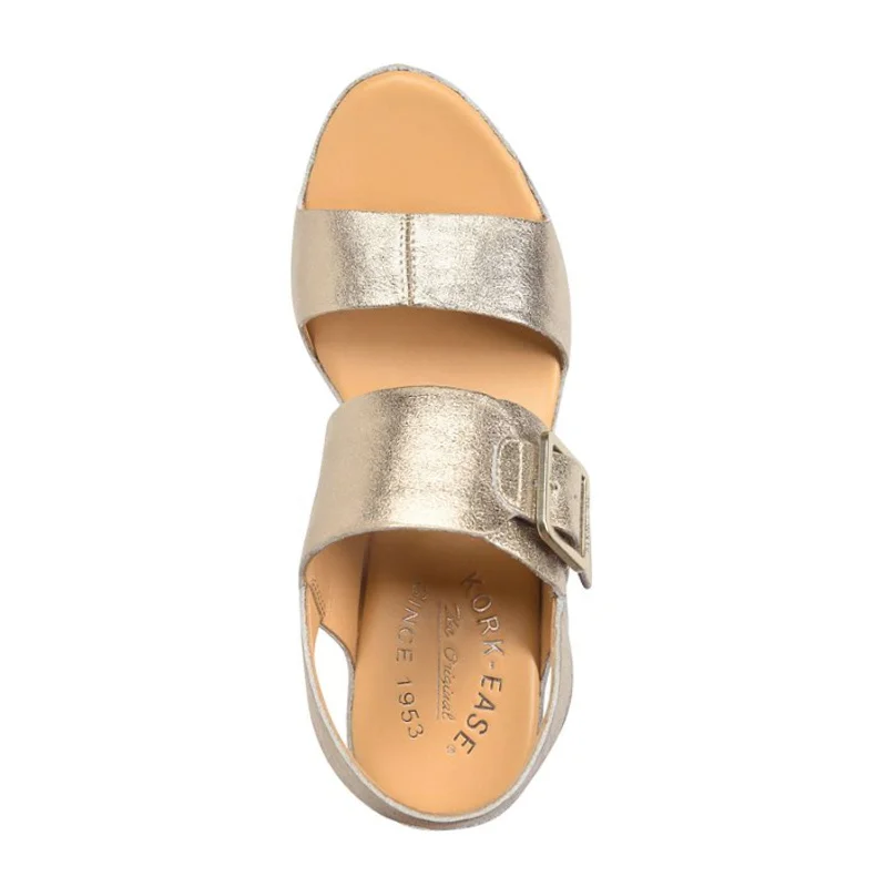 Kork-Ease San Carlos Heeled Sandal (Women) - Soft Gold Metallic