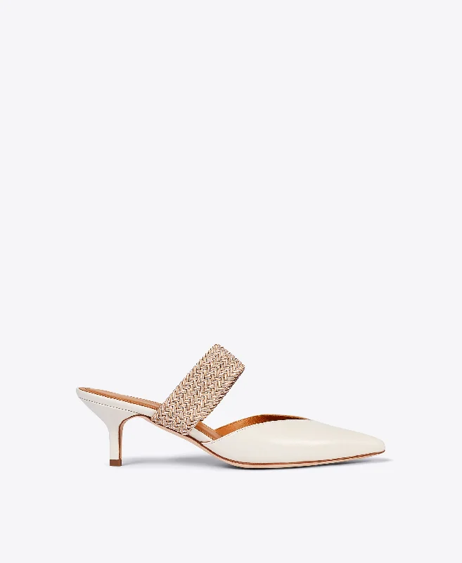 Maisie 45 - Cream Leather Kitten Heel