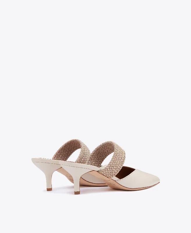 Maisie 45 - Cream Leather Kitten Heel