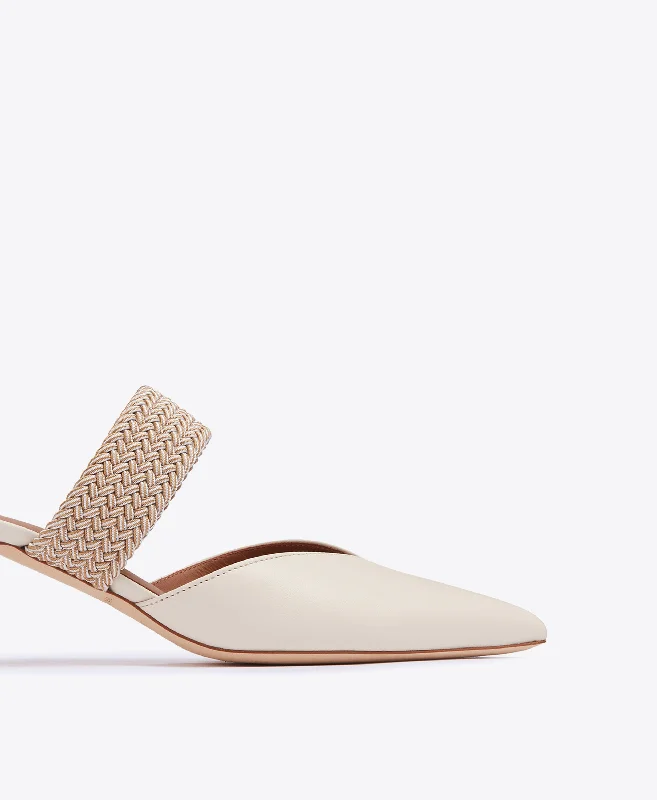 Maisie 45 - Cream Leather Kitten Heel