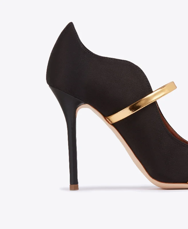 Maureen Pump 100 - Black Gold Satin Stiletto Pump