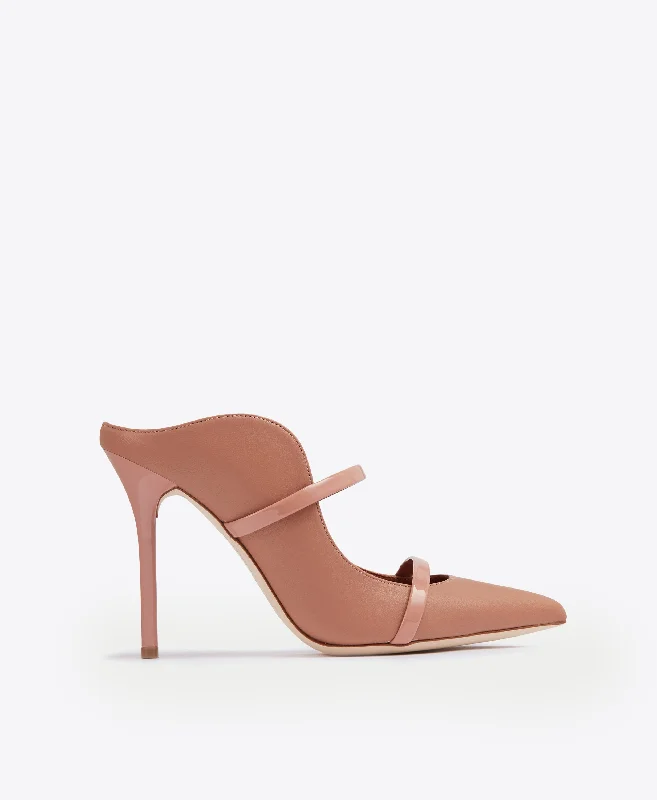 Maureen 100 - Blush Nude Leather Stiletto Mule