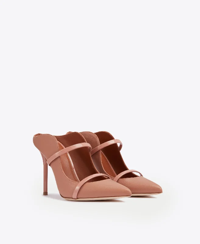 Maureen 100 - Blush Nude Leather Stiletto Mule