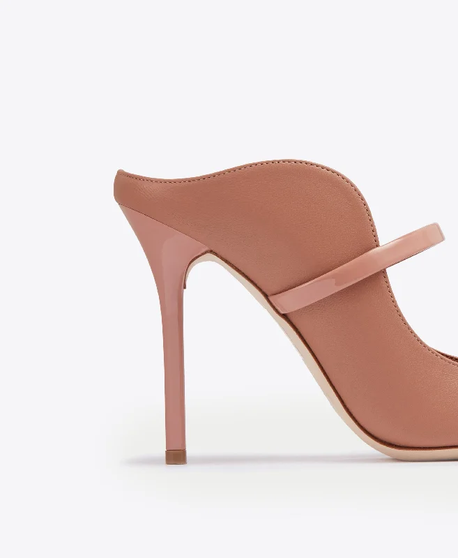 Maureen 100 - Blush Nude Leather Stiletto Mule