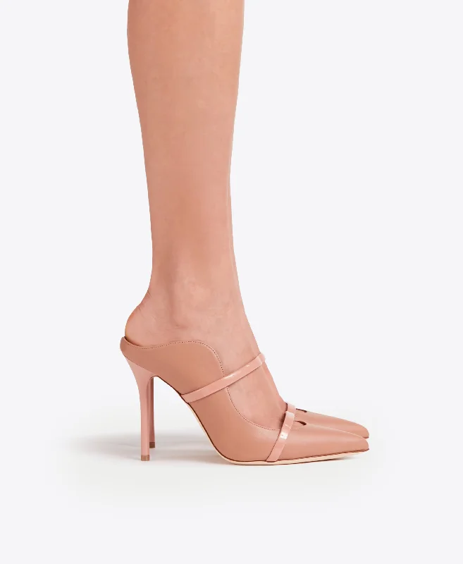 Maureen 100 - Blush Nude Leather Stiletto Mule