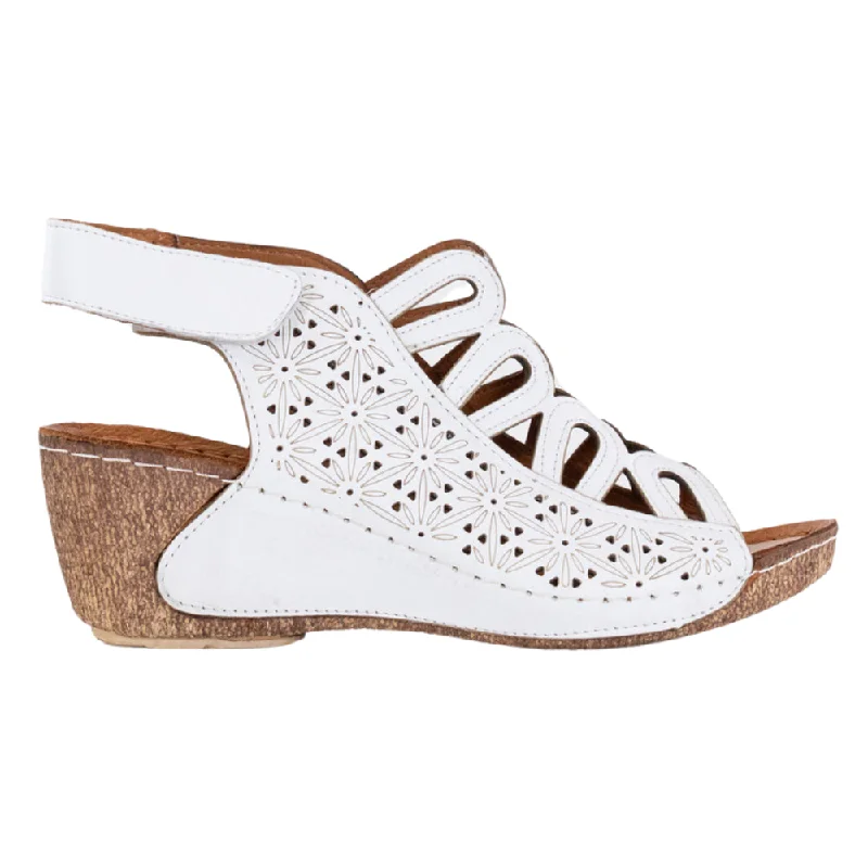 Spring Step Inocencia White Leather Sandal (Women's)