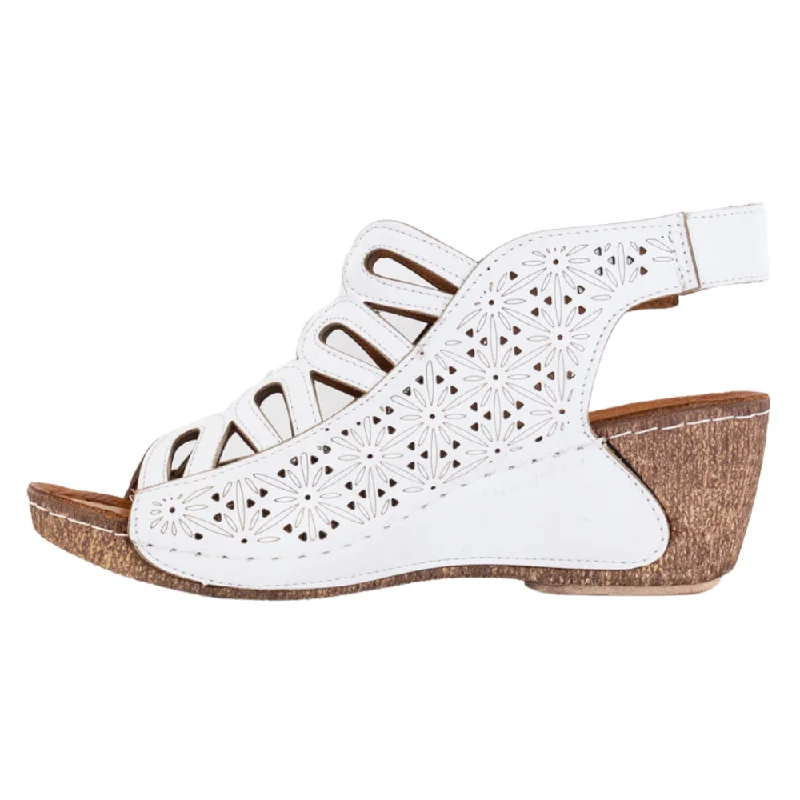 Spring Step Inocencia White Leather Sandal (Women's)