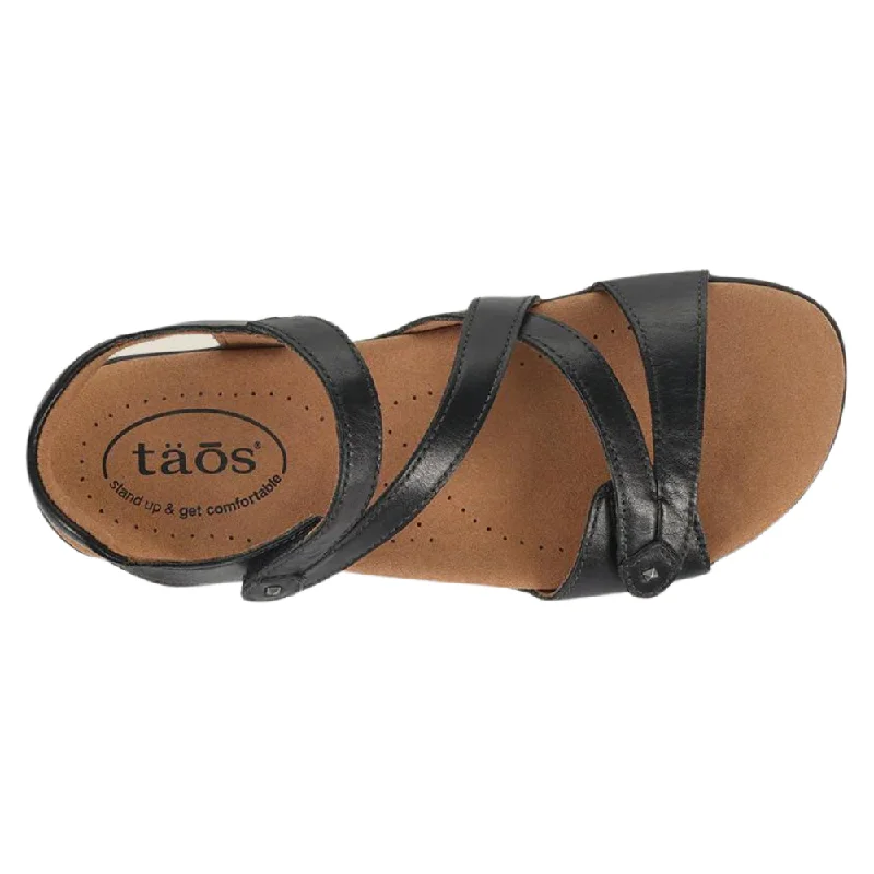 Taos Big Time Black Leather Sandal (Women's)