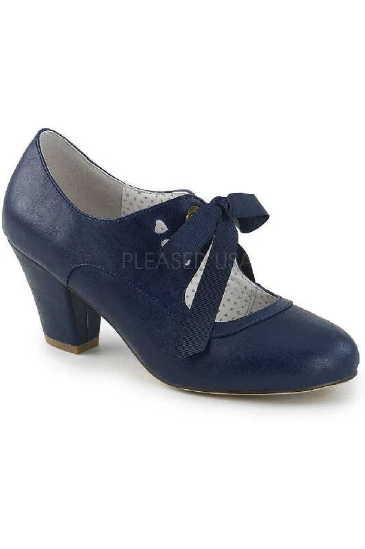 WIGGLE-32 Pump | Blue Faux Leather