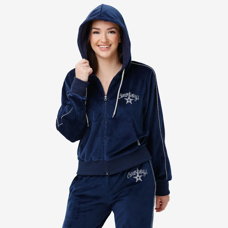 Dallas Cowboys Womens Velour Zip Up Top