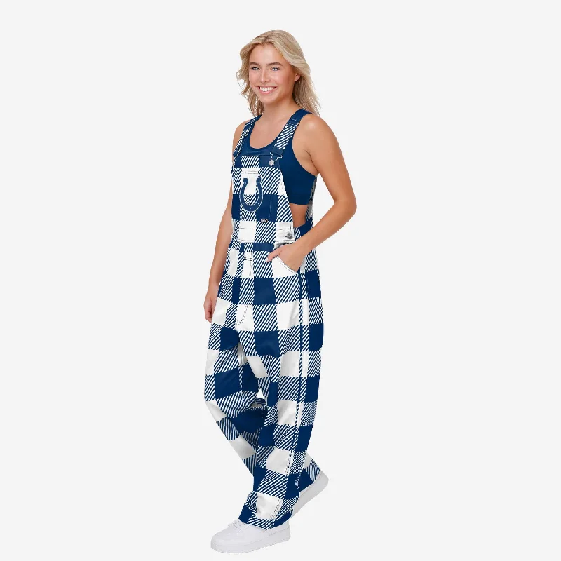 Indianapolis Colts Womens Plaid Bib Overalls