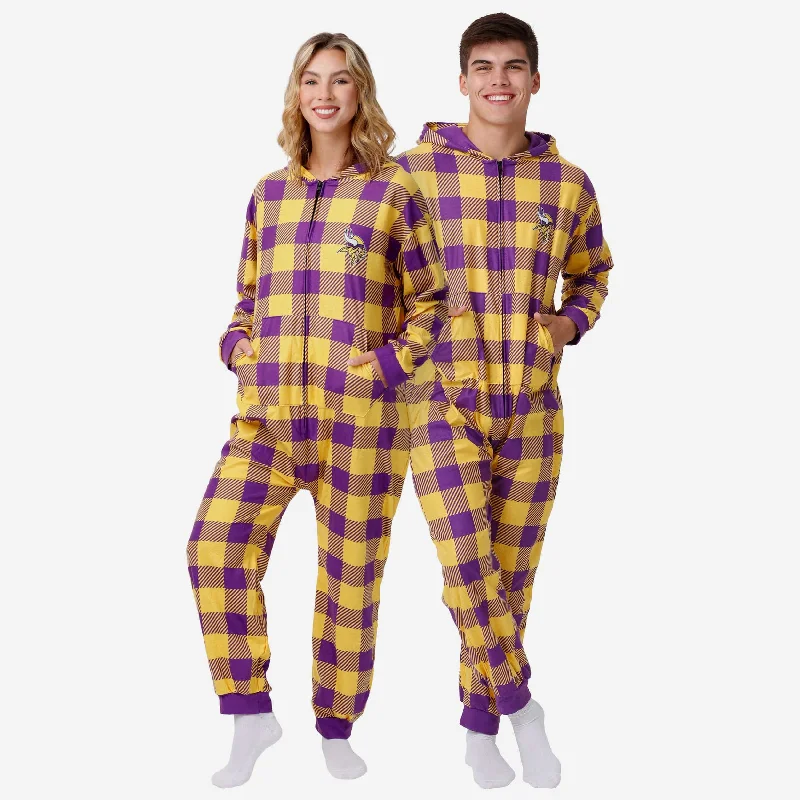 Minnesota Vikings Plaid One Piece Pajamas