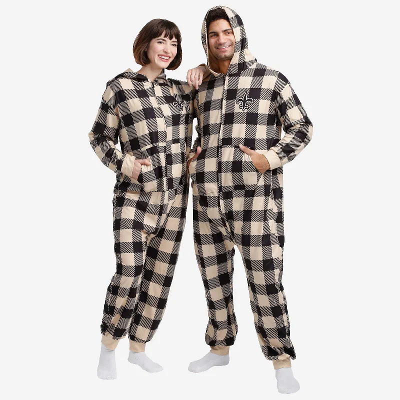 New Orleans Saints Plaid One Piece Pajamas