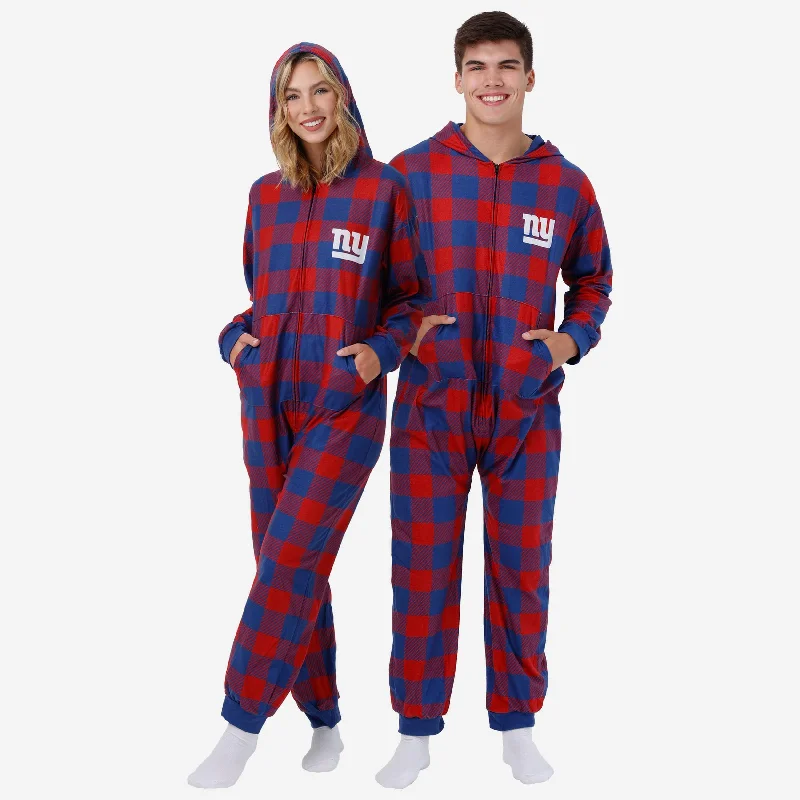 New York Giants Plaid One Piece Pajamas