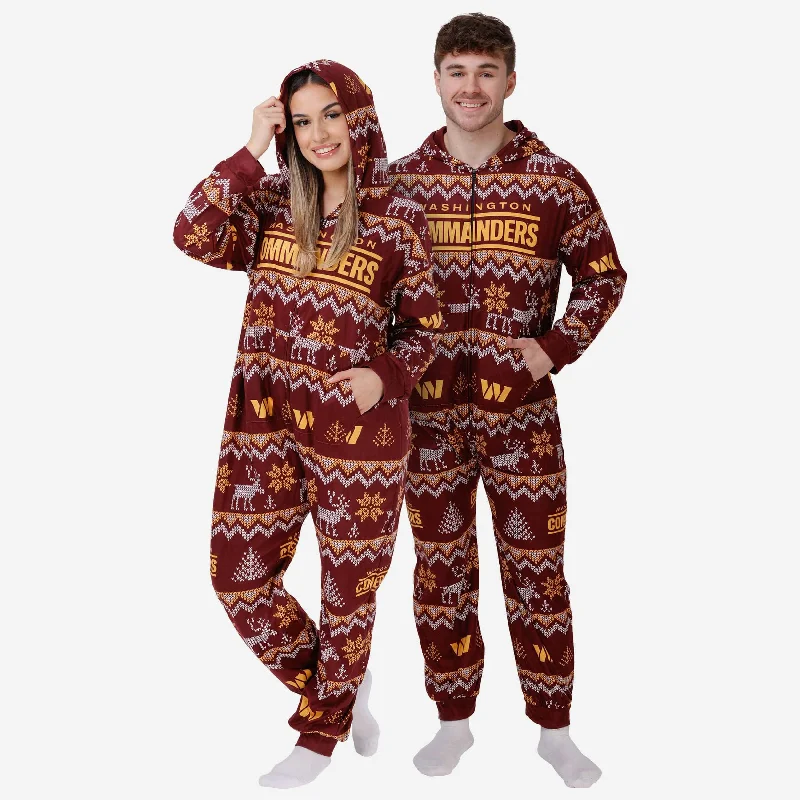 Washington Commanders Ugly Pattern One Piece Pajamas