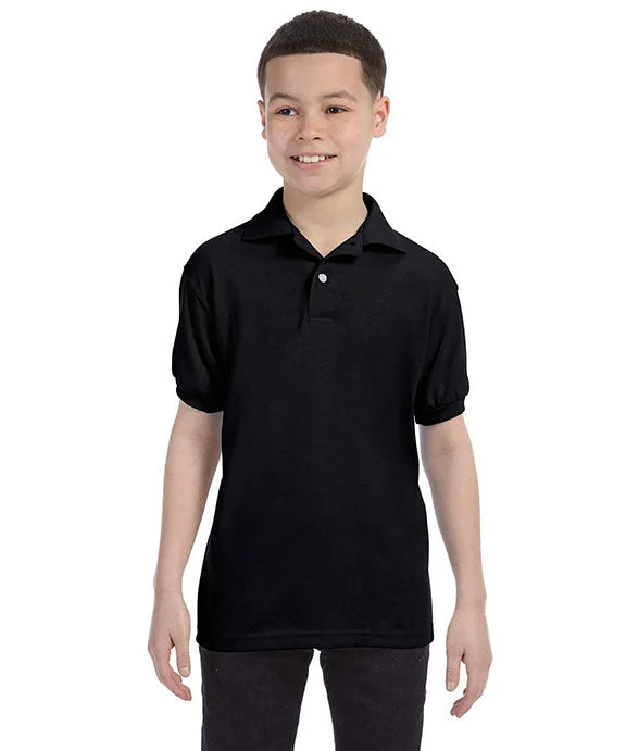 054Y - Hanes Youth 50/50 EcoSmart® Jersey Knit Polo Shirt