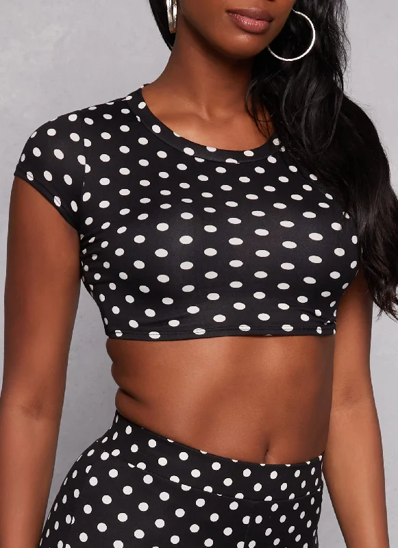 Polka Dot Cropped Tee