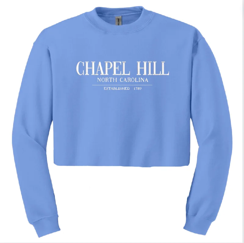 Chapel Hill Embroidered CROPPED Chill Crewneck by Shrunken Head