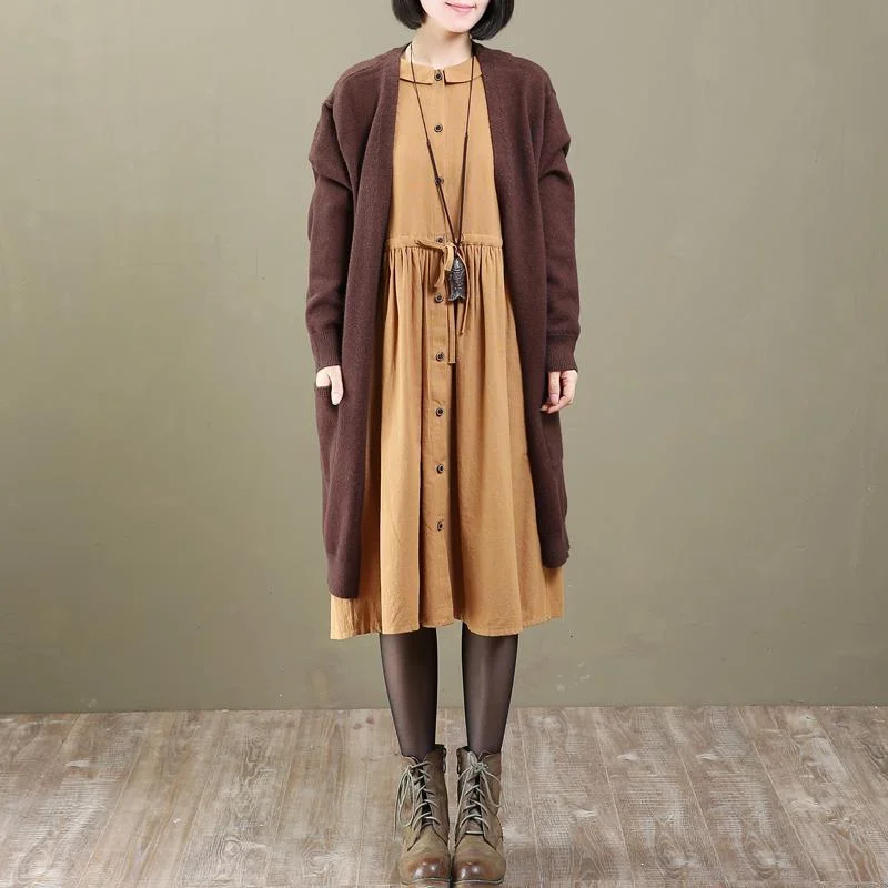 chocolate knit cardigans trendy plus size women long jackets