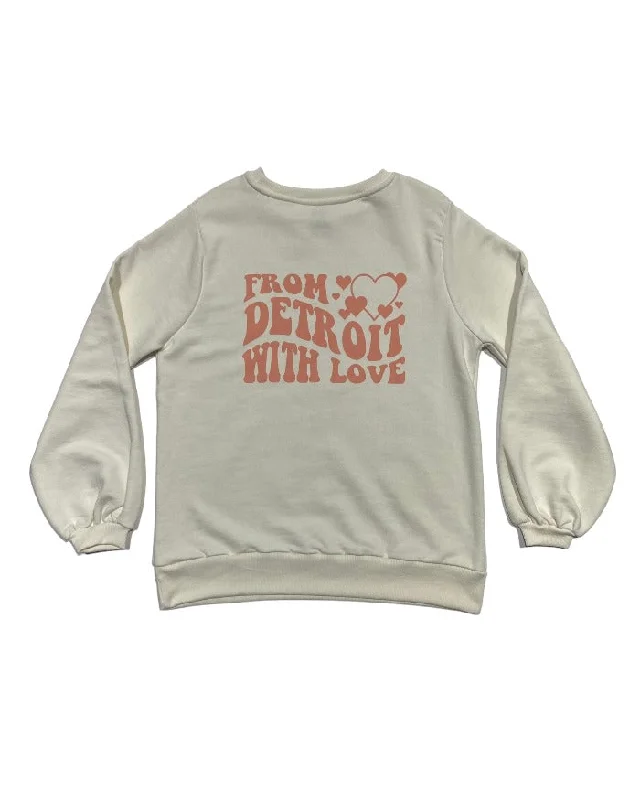 Ink Detroit - From Detroit with love - Balloon sleeve crew neck - Off White