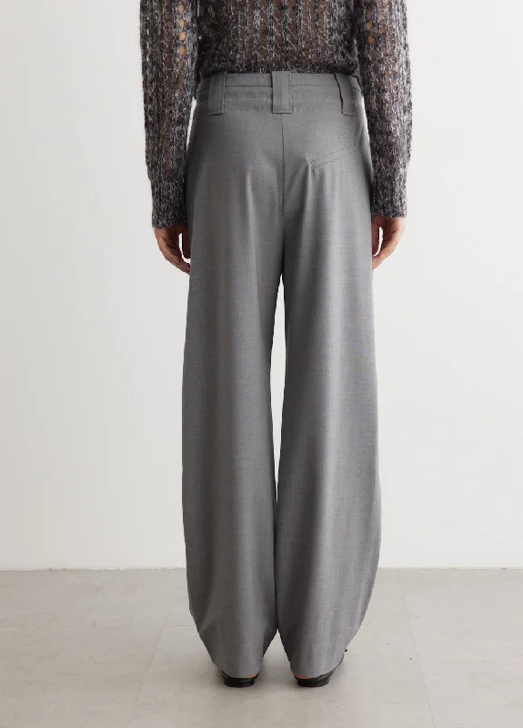 Drapey Melange Mid-High Waisted Pants