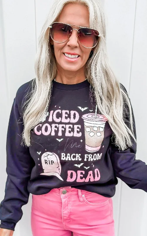 Iced Coffee Brings Me to Life Graphic Crewneck Sweatshirt