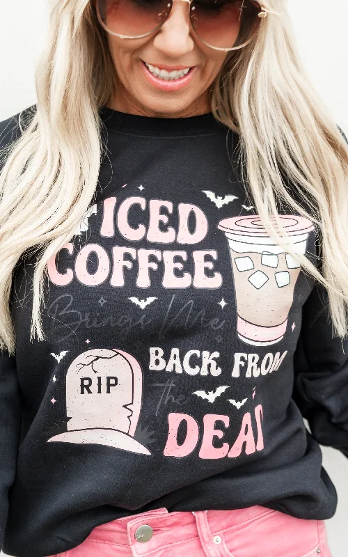 Iced Coffee Brings Me to Life Graphic Crewneck Sweatshirt