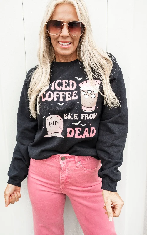 Iced Coffee Brings Me to Life Graphic Crewneck Sweatshirt