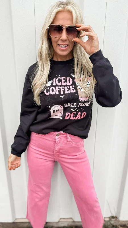 Iced Coffee Brings Me to Life Graphic Crewneck Sweatshirt