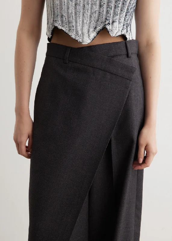 Poffee Melange Wool Wrap Trousers