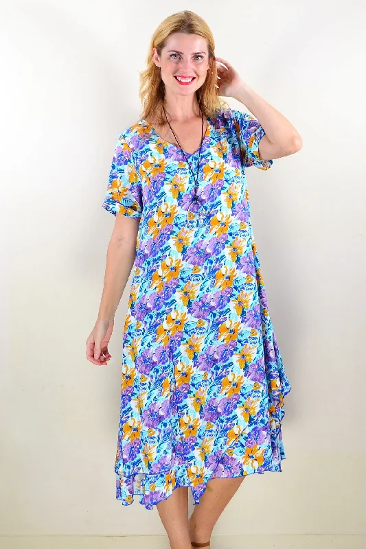 Purple Mustard Floral Tunic Dress