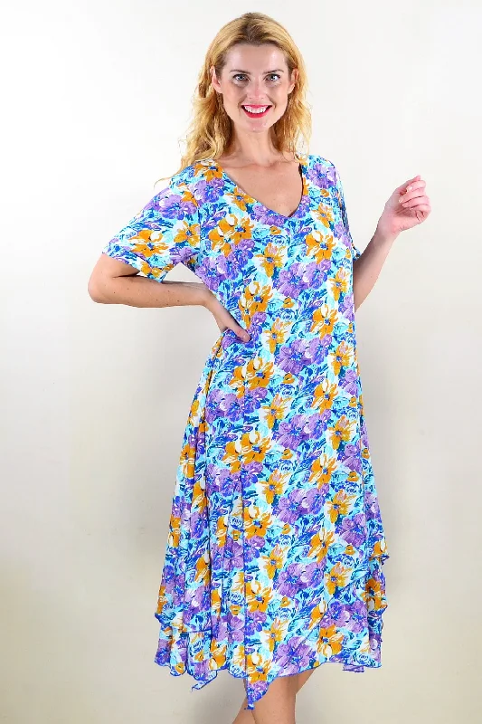 Purple Mustard Floral Tunic Dress