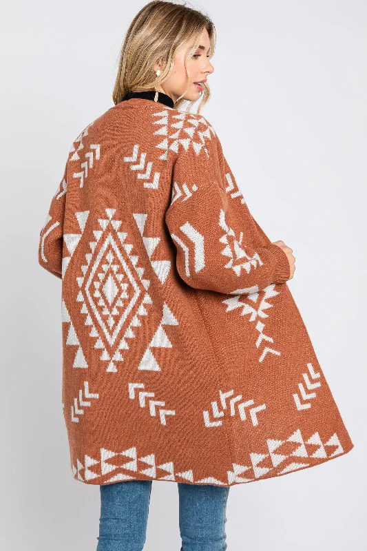 Rust Print Cardigan