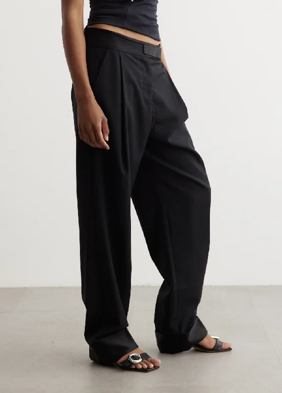 Satin Waist Pegged Trousers