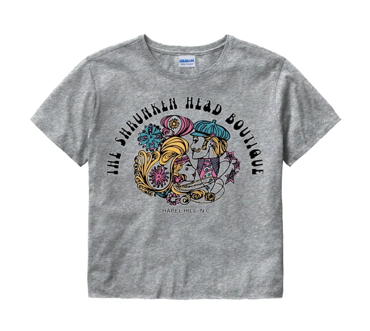 Shrunken Head Boutique Logo Crop Top in Grey