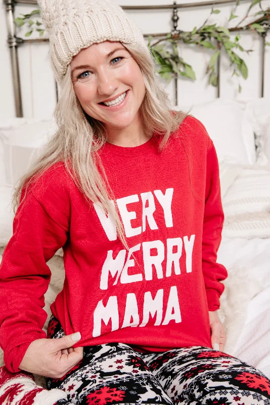 Very Merry Mama Red Crewneck Sweatshirt**