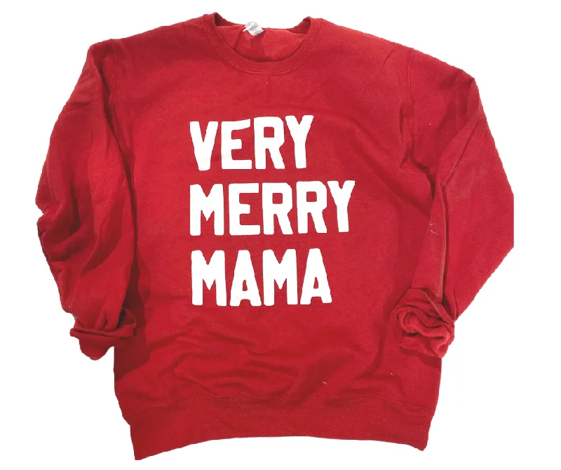 Very Merry Mama Red Crewneck Sweatshirt**