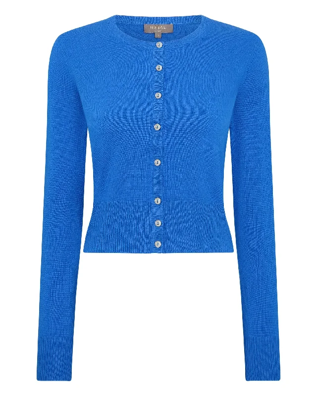 Women's Ivy Cropped Cashmere Cardigan Sonic Blue