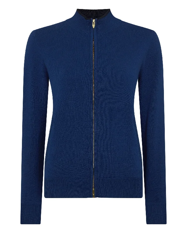 Women's Alisa Full Zip Cashmere Cardigan French Blue