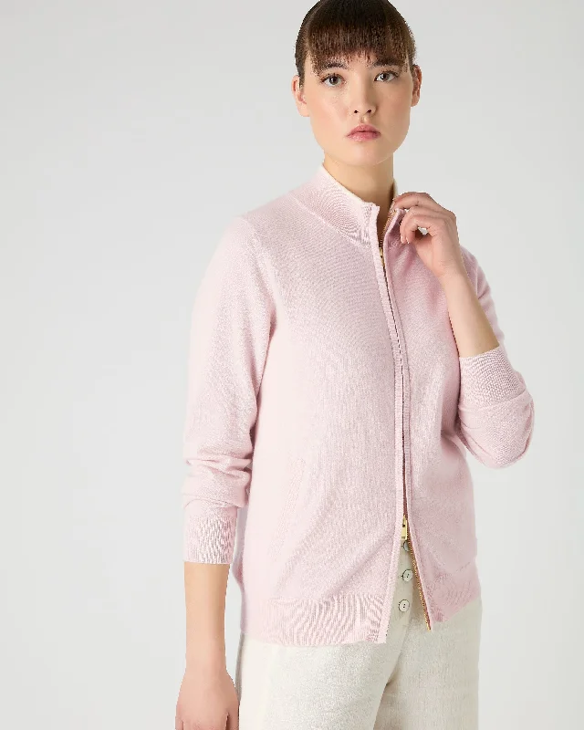 Women's Alisa Full Zip Cashmere Cardigan Quartz Pink