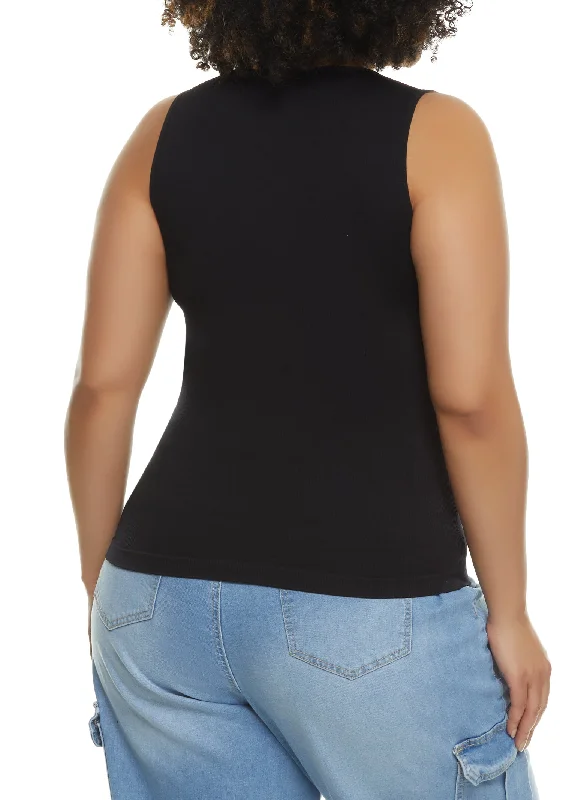 Plus Size Seamless Cut Out Tank Top