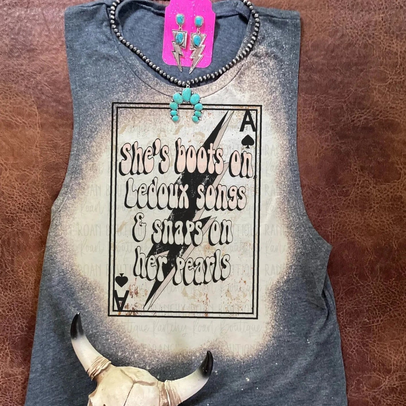 Women's She's Boots On Ledoux Songs Tank