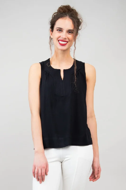 Scarlette Tank, Black, Linen Bamboo