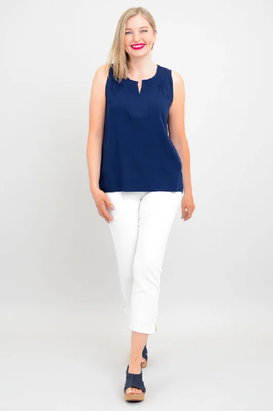 Scarlette Tank, Indigo, Linen Bamboo