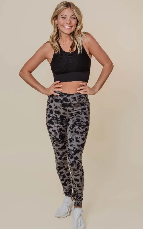 Textured Spotted Jacquard Highwaist Leggings - Mono B - Final Sale