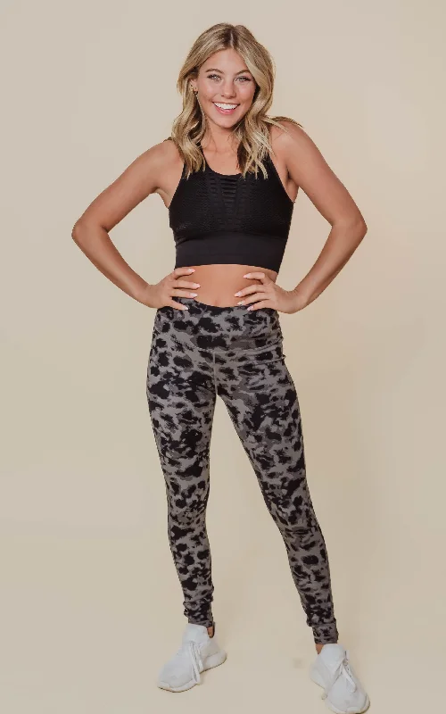 Textured Spotted Jacquard Highwaist Leggings - Mono B - Final Sale