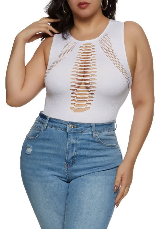 Plus Size Seamless Cut Out Tank Top