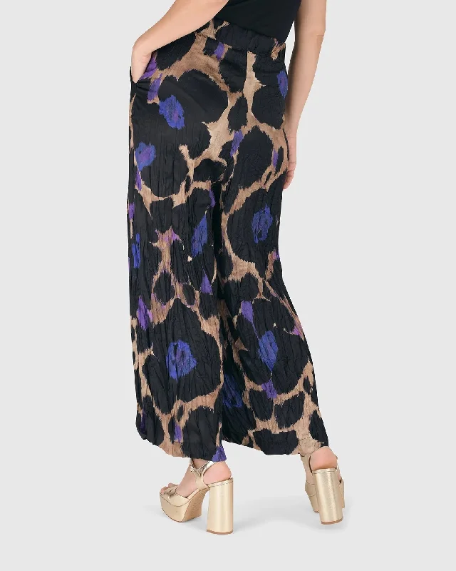 Amethyst Crinkle Palazzo Pants, Multi