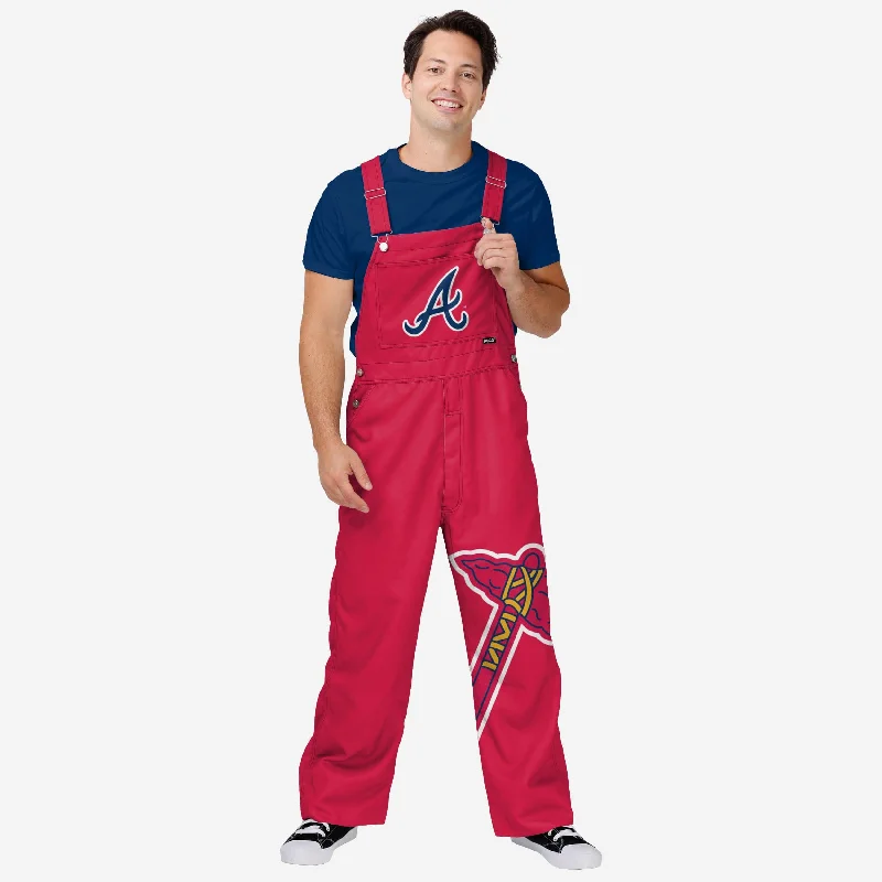 Atlanta Braves Mens Big Logo Bib Overalls